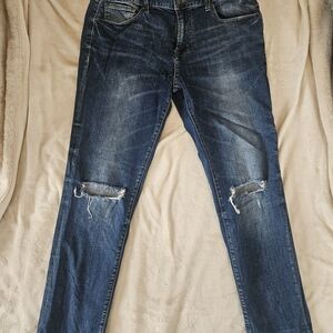Aeropostale Men's Dark Blue Ripped Jeans